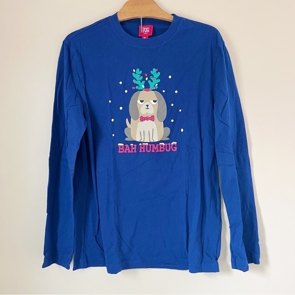 Men’s Bah Humbug Long Sleeve Graphic PJ Shirt - Picture 2 of 4